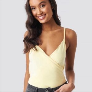 Na-Kd Draped Singlet Light Yellow Top Small